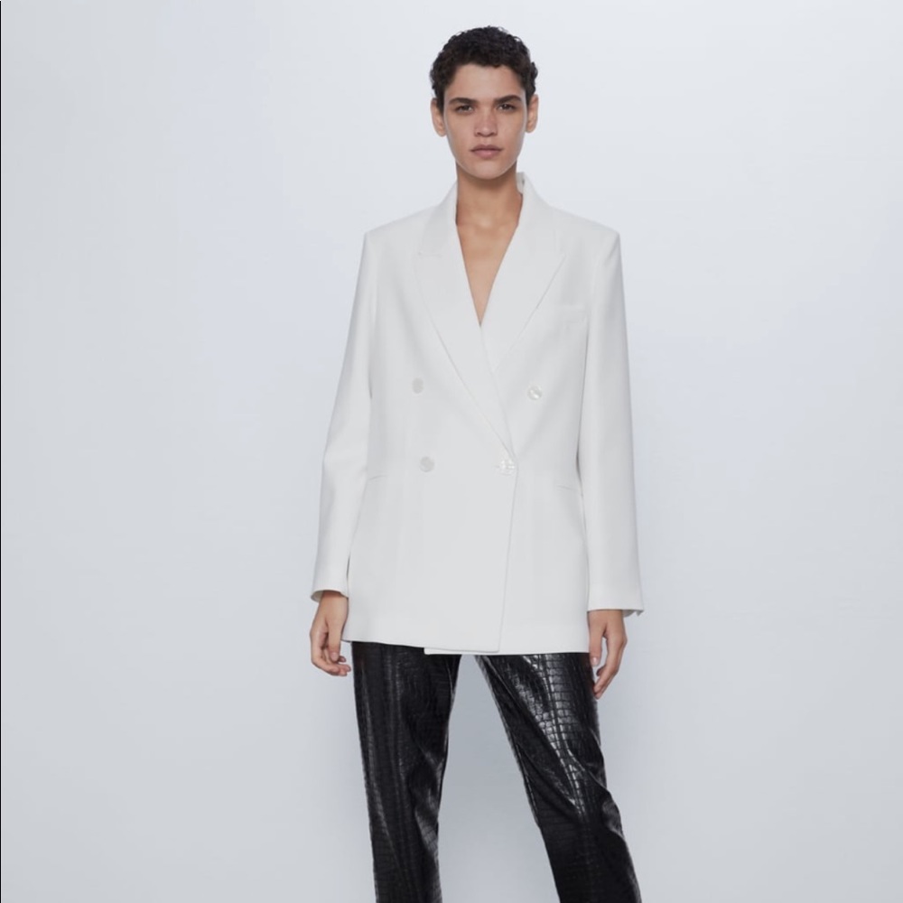Zara long double breasted blazer